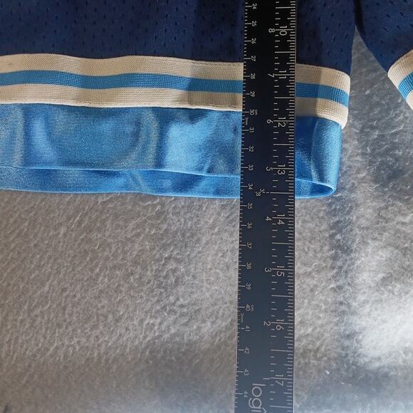 Nike Basketball Shorts XL Blue UNC Tar Heels Style Vintage Mesh Satin Trim 2000s - Picture 4 of 8